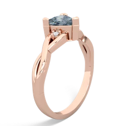Aquamarine Trillion Twist 14K Rose Gold ring R2104