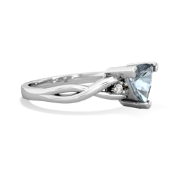 Aquamarine Trillion Twist 14K White Gold ring R2104