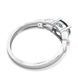 Aquamarine Links 14K White Gold ring R4032