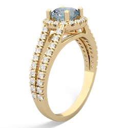 Aquamarine Pave Halo 14K Yellow Gold ring R5490