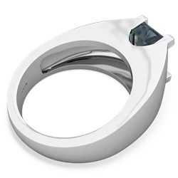 Aquamarine Men's 14K White Gold ring R1836