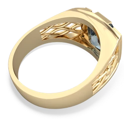 Aquamarine Men's Vine 14K Yellow Gold ring R0490