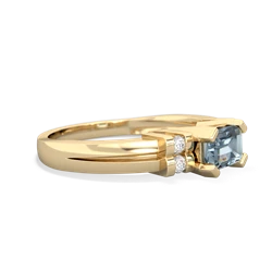 Aquamarine Art Deco East-West 14K Yellow Gold ring R2590