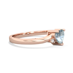 Aquamarine Delicate Heart 14K Rose Gold ring R0203