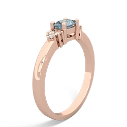 Aquamarine Simply Elegant East-West 14K Rose Gold ring R2480