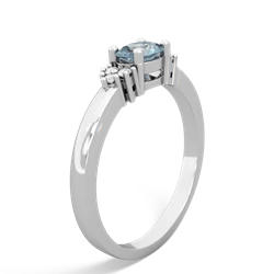 Aquamarine Simply Elegant East-West 14K White Gold ring R2480