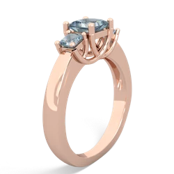 Aquamarine Three Stone Trellis 14K Rose Gold ring R4015
