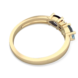 Aquamarine Pear Bowtie 14K Yellow Gold ring R0865