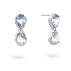 Aquamarine Infinity 14K White Gold earrings E5050