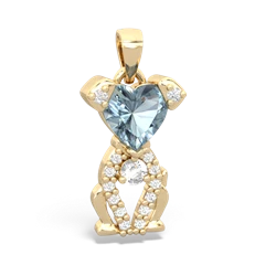 Aquamarine Puppy Love 14K Yellow Gold pendant P5800