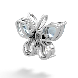 Aquamarine Butterfly 14K White Gold pendant P2215