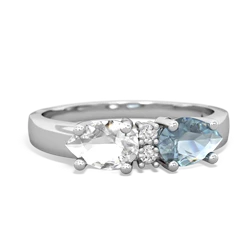 Aquamarine Pear Bowtie 14K White Gold ring R0865