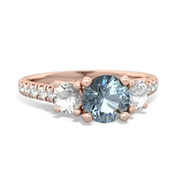 Aquamarine Pave Trellis 14K Rose Gold ring R5500