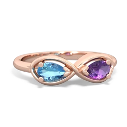 Blue Topaz Infinity 14K Rose Gold ring R5050