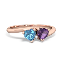 Blue Topaz Sweethearts 14K Rose Gold ring R5260