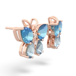Blue Topaz Butterfly 14K Rose Gold earrings E2215