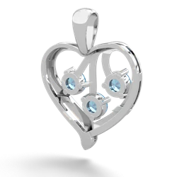 Sapphire Glowing Heart 14K White Gold pendant P2233