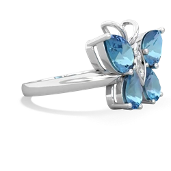 Blue Topaz Butterfly 14K White Gold ring R2215