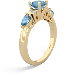 Sapphire 6Mm Round Eternal Embrace Engagement 14K Yellow Gold ring R2005