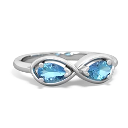 Blue Topaz Infinity 14K White Gold ring R5050