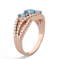 White Topaz Three Stone Aurora 14K Rose Gold ring R3080