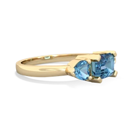 Lab Sapphire Three Stone 14K Yellow Gold ring R5235