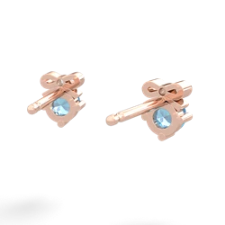 Blue Topaz Diamond Bows 14K Rose Gold earrings E7002
