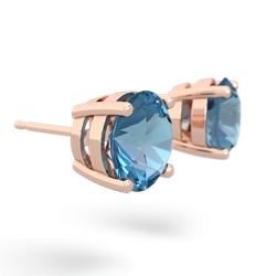 Blue Topaz 8Mm Round Stud 14K Rose Gold earrings E1788