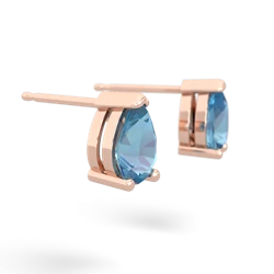 Blue Topaz Teardrop Stud 14K Rose Gold earrings E1793