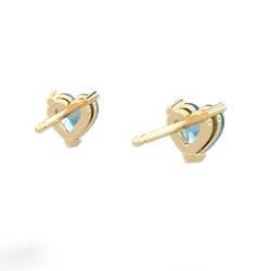 Blue Topaz 5Mm Heart Stud 14K Yellow Gold earrings E1861