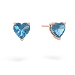 Blue Topaz 6Mm Heart Stud 14K Rose Gold earrings E1862