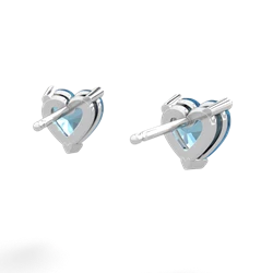 Blue Topaz 6Mm Heart Stud 14K White Gold earrings E1862