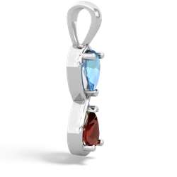 Blue Topaz Infinity 14K White Gold pendant P5050