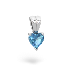 Blue Topaz 5Mm Heart Solitaire 14K White Gold pendant P1861