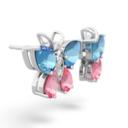 Blue Topaz Butterfly 14K White Gold earrings E2215