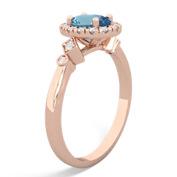 Blue Topaz Antique-Style Halo 14K Rose Gold ring R5720