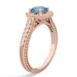 Blue Topaz Art-Deco Starburst 14K Rose Gold ring R5520