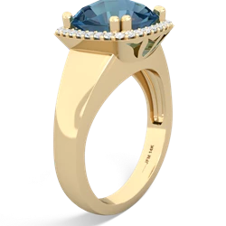 Blue Topaz Halo Cocktail 14K Yellow Gold ring R2544