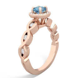 Blue Topaz Infinity Halo Engagement 14K Rose Gold ring R26315RH