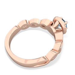 Blue Topaz Infinity Halo Engagement 14K Rose Gold ring R26315RH