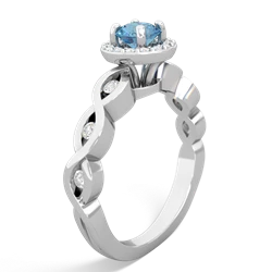 Blue Topaz Infinity Halo Engagement 14K White Gold ring R26315RH