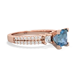 Blue Topaz Classic 6Mm Princess Engagement 14K Rose Gold ring R26436SQ