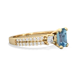 Blue Topaz Classic 7X5mm Emerald-Cut Engagement 14K Yellow Gold ring R26437EM