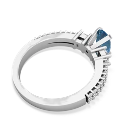 Blue Topaz Classic 7X5mm Oval Engagement 14K White Gold ring R26437VL