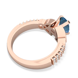Blue Topaz Celtic Knot 8X6 Oval Engagement 14K Rose Gold ring R26448VL