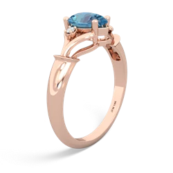 Blue Topaz Precious Pear 14K Rose Gold ring R0826