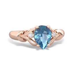 Blue Topaz Precious Pear 14K Rose Gold ring R0826