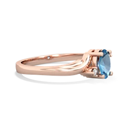 Blue Topaz Elegant Swirl 14K Rose Gold ring R2173