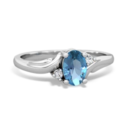 Blue Topaz Elegant Swirl 14K White Gold ring R2173
