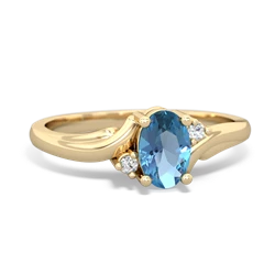 Blue Topaz Elegant Swirl 14K Yellow Gold ring R2173